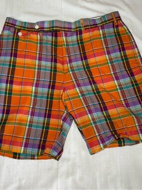 Polo Ralph Lauren Men's Shorts Size 38 Authentic India Madras Plaid Multicolor